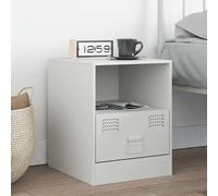 vidaXL Bedside Cabinet White 34.5x39x44 cm Steel
