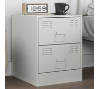 vidaXL Bedside Cabinet White 34.5x39x44 cm Steel