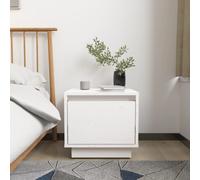 vidaXL Bedside Cabinet White 35x34x32 cm Solid Wood Pine