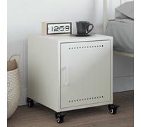 vidaXL Bedside Cabinet White 36x39x43.5 cm Steel