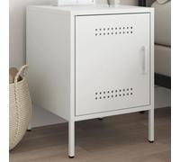 vidaXL Bedside Cabinet White 36x39x50.5 cm Steel