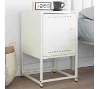 vidaXL Bedside Cabinet White 36x39x60.5 cm Steel