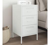 vidaXL Bedside Cabinet White 36x39x68 cm Steel