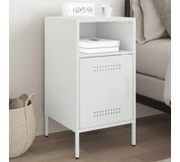 vidaXL Bedside Cabinet White 36x39x68 cm Steel