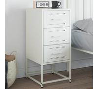 vidaXL Bedside Cabinet White 36x39x78 cm Steel