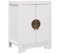 Vidaxl Bedside Cabinet White 38X28X52 Cm Paulownia Wood