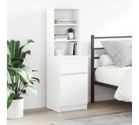 vidaXL Bedside Cabinet White 39x35x125 cm Engineered Wood
