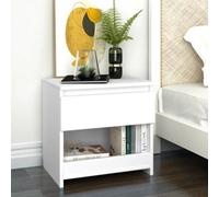 vidaXL Bedside Cabinet White Engineered Wood Nightstand Bed Drawer Cabinet