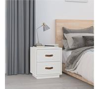 vidaXL Bedside Cabinet White 40x34x45 cm Solid Wood Pine