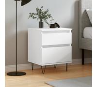 vidaXL Bedside Cabinet White 40x35x50 cm Engineered Wood