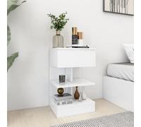 vidaXL Bedside Cabinet White 40x35x65 cm Engineered Wood