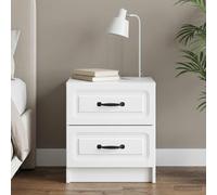VidaXL Bedside Cabinet White 43 X 34.5 X 44.5 Cm Engineered Wood
