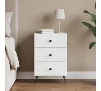 VidaXL Bedside Cabinet White 43 X 41 X 66.5 Cm Engineered Wood