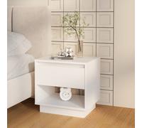 vidaXL Bedside Cabinet White 45x34x44 cm Engineered Wood