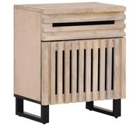 vidaXL Bedside Cabinet White 50x34x60 cm Solid Wood Mango