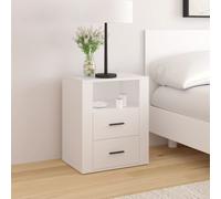 vidaXL Bedside Cabinet White 50x36x60 cm Engineered Wood, White