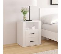 vidaXL Bedside Cabinet White 50x36x60 cm Engineered Wood