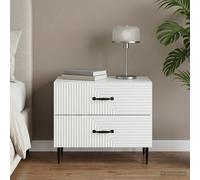 VidaXL Bedside Cabinet White 62 X 34.5 X 47.5 Cm Engineered Wood
