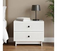 VidaXL Bedside Cabinet White 62 X 34.5 X 47.5 Cm Engineered Wood