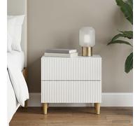 VidaXL Bedside Cabinet White 62 X 34.5 X 48 Cm Engineered Wood
