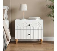 VidaXL Bedside Cabinet White 62 X 34.5 X 48 Cm Engineered Wood