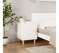 Bedside Cabinet White 40x40x50cm Engineered Wood 1 Door Nightstand Stable Top UK