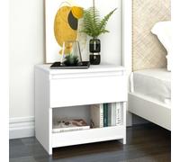 vidaXL Bedside Cabinet White Engineered Wood Nightstand Bed Drawer Cabinet