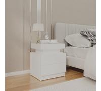Vidaxl Bedside Cabinet White 45X35X52 Cm Engineered Wood, White