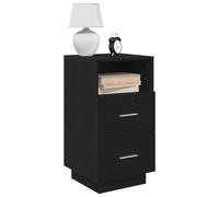 vidaXL Bedside Cabinet with 2 Drawers Black 36x36x68 cm