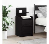 vidaXL Bedside Cabinet with 2 Drawers Black 38x34x80 cm