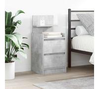 vidaXL Bedside Cabinet with 2 Drawers Concrete Grey 38x34x80 cm