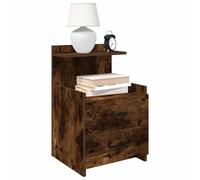 vidaXL Bedside Cabinet with 2 Drawers Smoked Oak 40x36.5x62 cm