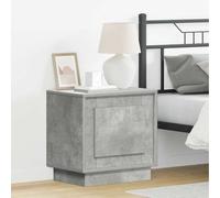 Bedside Cabinet with LED Strip Lights Engineered Wood Modern Nightstand vidaXL