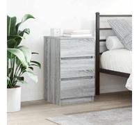 Vidaxl Bedside Cabinet With 3 Drawers Grey Sonoma 39X35X65 Cm Bedside Cabinets