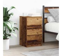 Bedside Cabinet Old Wood Engineered Wood 39x35x65 cm 3-Drawer Nightstand Rustic