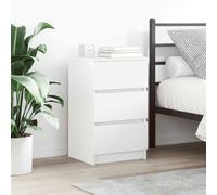 vidaXL Bedside Cabinet with 3 Drawers White 39x35x65 cm bedside table