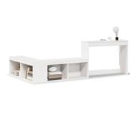 vidaXL Bedside Cabinet with Desk Bed Table Nightstand White Solid Wood Pine