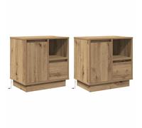 vidaXL Bedside Cabinet with Drawer 2 pcs Artisan oak 50 x 34.5 x 50 cm