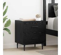 vidaXL Bedside Cabinet with Drawer 2 pcs Black oak 40 x 35 x 47.5 cm