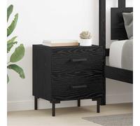 vidaXL Bedside Cabinet with Drawer 2 pcs Black Oak 40 x 35 x 47.5 cm
