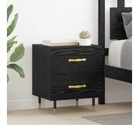 vidaXL Bedside Cabinet with Drawer 2 pcs Black oak 40 x 35 x 47.5 cm