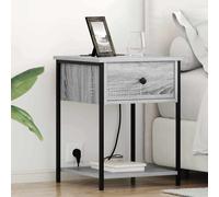 vidaXL Bedside Cabinet with Drawer 2 pcs Grey sonoma 42 x 41 x 56 cm