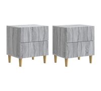 vidaXL Bedside Cabinet with Drawer 2 pcs Grey Sonoma 43 x 34.5 x 48 cm