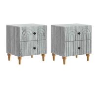 vidaXL Bedside Cabinet with Drawer 2 pcs Grey Sonoma 43 x 34.5 x 48 cm