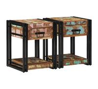 vidaXL Bedside Cabinet with Drawer 2 pcs Multicolour 40 x 40 x 50 cm