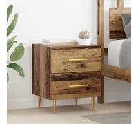 vidaXL Bedside Cabinet with Drawer 2 pcs Old Wood 40 x 35 x 47.5 cm