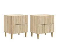 vidaXL Bedside Cabinet with Drawer 2 pcs Sonoma Oak 43 x 34.5 x 48 cm