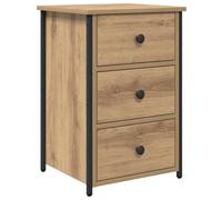 vidaXL Bedside Cabinet with Drawer Artisan oak, Modern Bedroom Nightstand, Rectangular Bed Table with Ample Storage, Compact Furniture, Durable Design, Functional Organizer