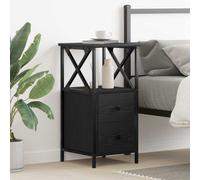 vidaXL Bedside Cabinet with Drawer Black oak 34 x 35.5 x 70 cm