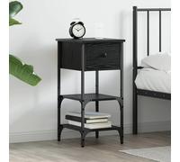vidaXL Bedside Cabinet with Drawer Black oak 34 x 36 x 70 cm